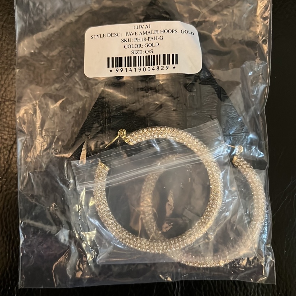 LUV AJ Pave Almalfi Hoops - GOLD - Picture 5 of 5